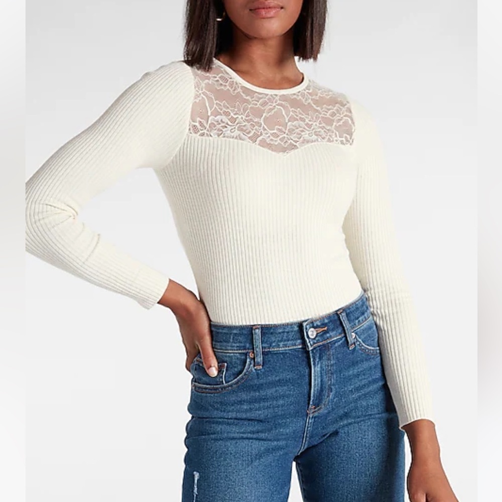 ***NWT*** Express Lace Insert Fitted Sweater